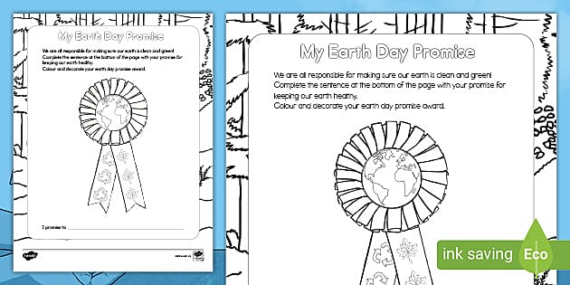 My Earth Day Promise Activity teacher Made Twinkl