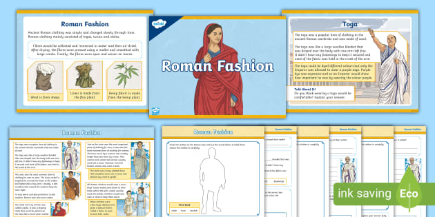 Roman Fashion Teaching Pack,Roman clothes (teacher made)