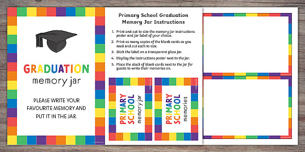 Primary Graduation Rainbow Memory Jar Twinkl Party