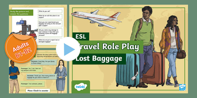 ESL Travel Role Play: Lost Baggage [Adults, B1-B2] - Twinkl