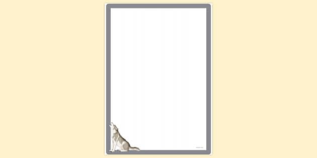 FREE! - Howling Wolf Page Border | Page Borders | Twinkl
