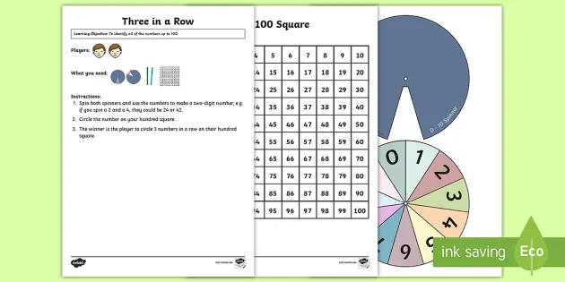 Three in a Row Maths Game teacher made Twinkl