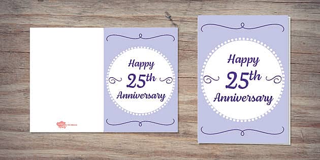 25th Anniversary Card | Twinkl Party (teacher made) - Twinkl