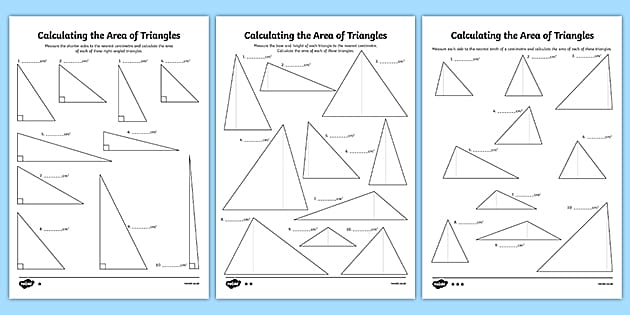 KS2 Area of a Triangle Worksheets