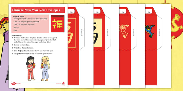 chinese new year red envelope drawing