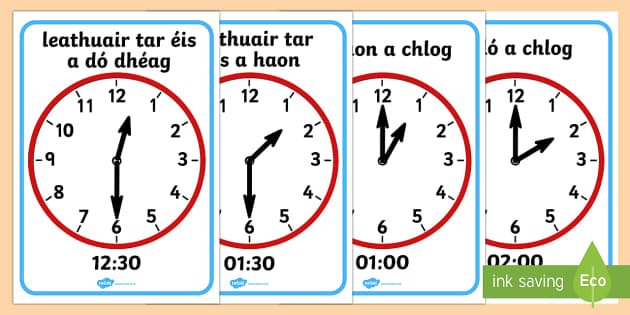 o-clock-and-half-past-on-clocks-display-posters-gaeilge-requests