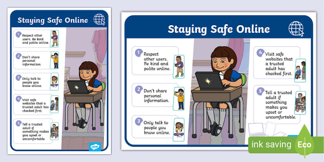 Stay Safe Online Display Poster - Teaching Resources