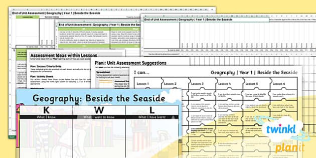 Geography: Beside The Seaside Year 2 Unit Assessment Pack