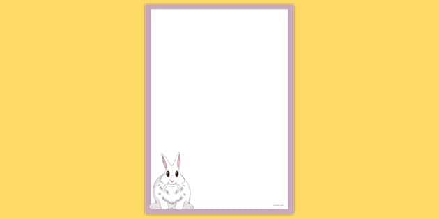 FREE! - White Rabbit Page Border | Page Borders | Twinkl