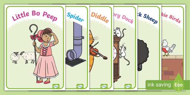 Nursery Rhyme Characters Display Posters EYFS Twinkl