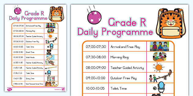 Grade R Daily Programme South Africa teacher Made Twinkl