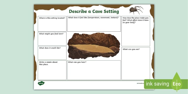 Describe A Cave Setting Writing Template teacher Made 