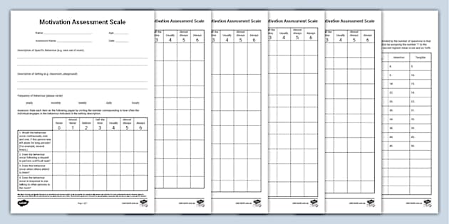 Motivation Assessment Scale Motivation Assessment Scale