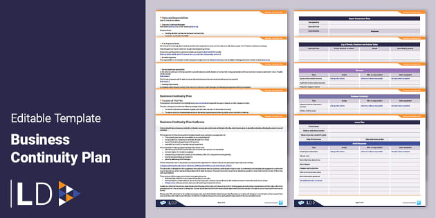 Business Continuity Plan - Editable Template - Leaders