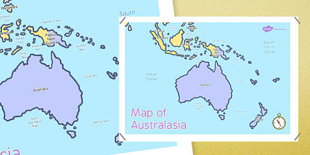 Map Of Australasia - Geography Resource (teacher Made)