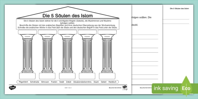 Arbeitsblätter I die 5 Säulen des Islam I Grundschule