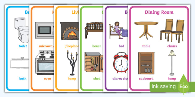 House vocabulary, Parts of the House, Rooms in the House, House Objects and  Furniture 