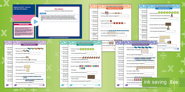 Eal Younger Learner Maths Word Problems (teacher Made)