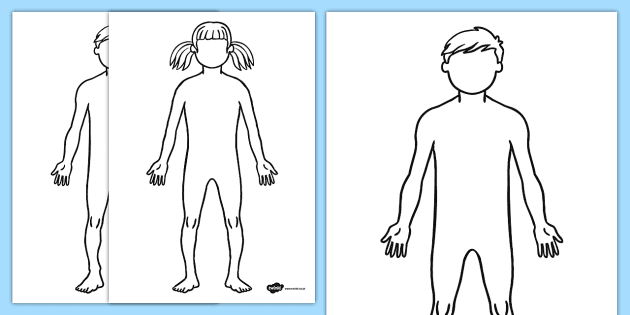 human body outline coloring page