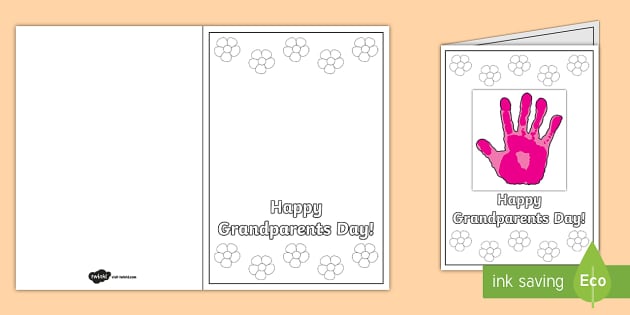 Grandparents Day Handprint Gift Card Template
