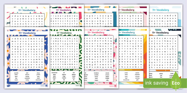 11+ Vocabulary Word Search Pack (teacher made)