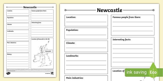 Newcastle Fact File Template Newcastle Lenseignant A Fait