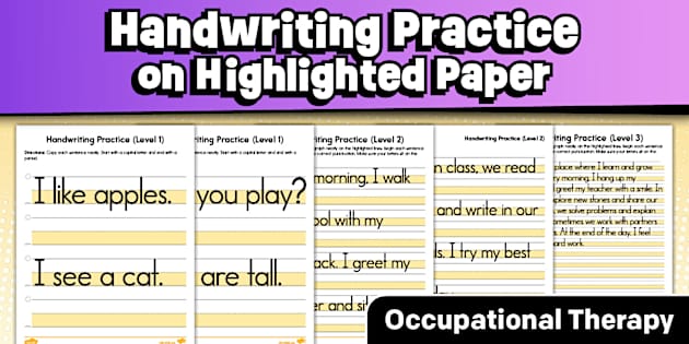 Handwriting Practice Questions Handwriting Practice for Line Awareness and Letter Formation on Highlighted
