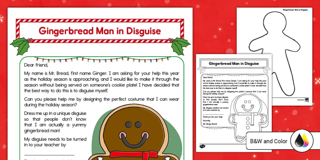 Gingerbread Man In Disguise Project Twinkl