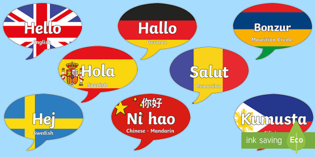 FREE! - Mixed Language Hello Speech Bubble Posters