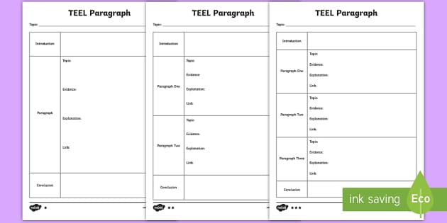 TEEL Paragraph PDF | Sentence Structure Worksheets | Twinkl