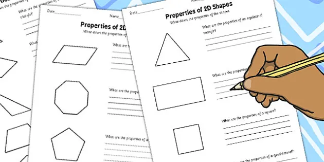 properties of 2d shapes homework worksheet pack year 4