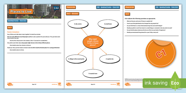 C1 Advanced CAE Speaking Part 3 And 4 Practice Sheet Places To Live C1 Advanced CAE Speaking Part 3 And 4 Practice Sheet Places To Live