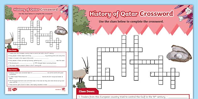 History of Qatar Crossword (teacher made) Twinkl