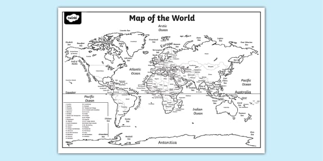 World Map Labelled - Printable Resources (teacher made)