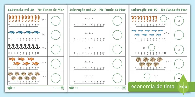 Jogo de matemática infantil subtração e adição de números página para  colorir âncora do mar mini tarefa de escrever