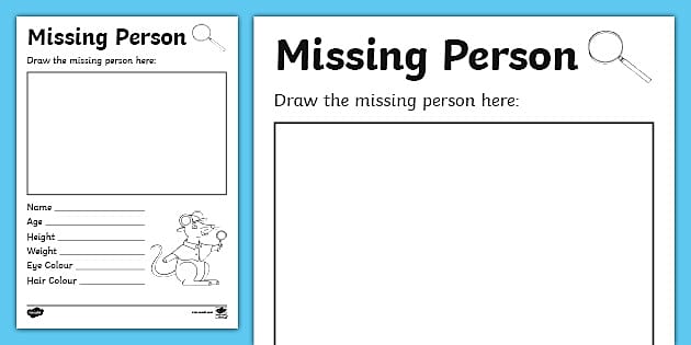 blank missing person poster