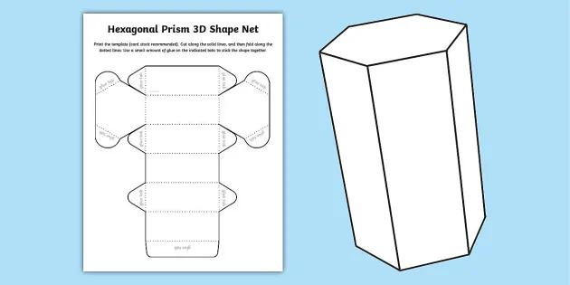 how to draw a hexagonal prism