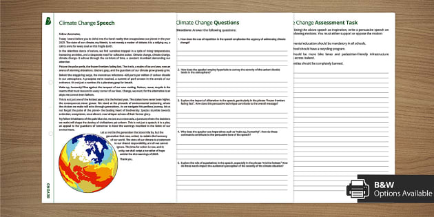 speech writing on climate change