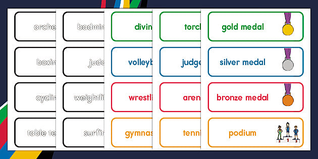 Summer Olympics Words Resource Olympic ELA Word Cards