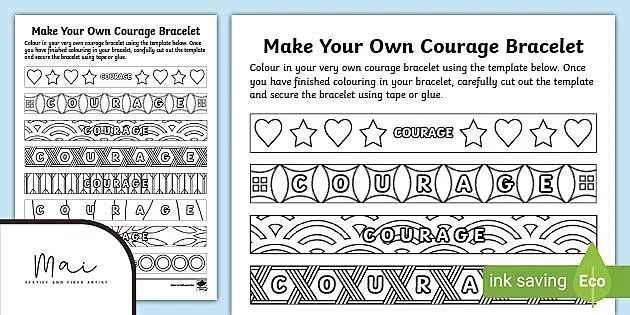 ku cp 1662562516 make your own courage bracelet paper craft ver 1