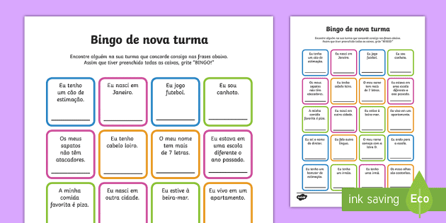 Jogo do bingo com o tema volta às aulas 2022 - Professora Carolina