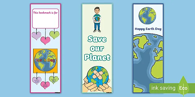 Bookmarks　FREE!　Earth　Reading　Day　Printable　Resources