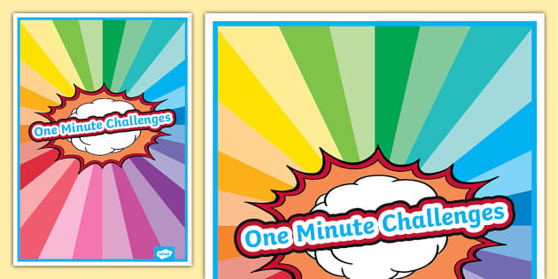 One Minute Challenges Display Poster (teacher made) - Twinkl