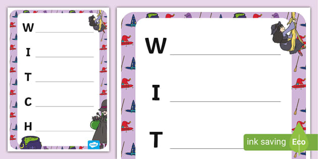 Witch Acrostic Poem Template | Poetry Resources | Twinkl