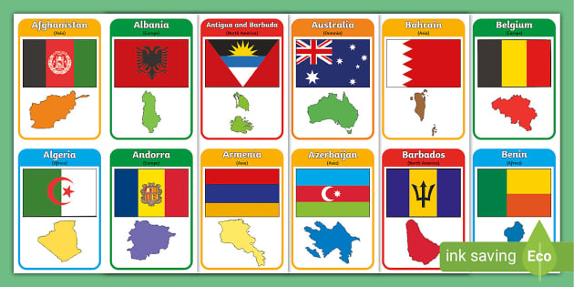 European Country Shapes and Flags Poster (teacher made)