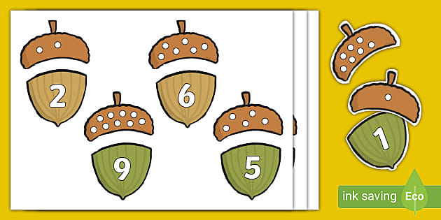 Free Acorn Counting Game Teacher Made
