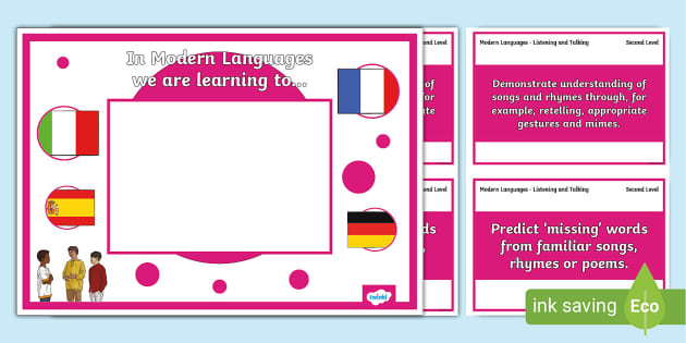 'We Are Learning To' Second Level Modern Languages Poster