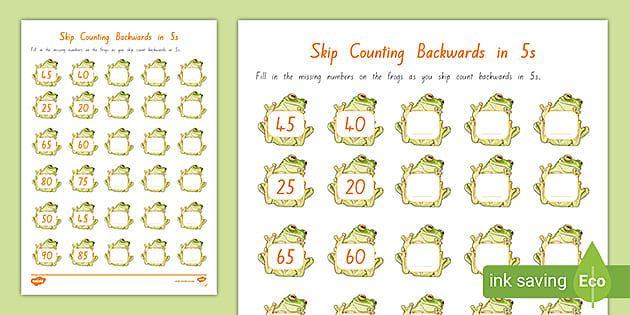 stage 4 skip counting backwards in 5s teacher made