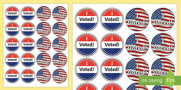 I Voted! Stickers (Teacher-Made) - Twinkl