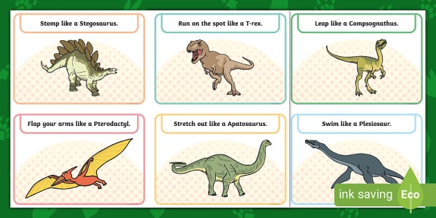 Prehistoric Dinosaur Brain Breaks - (24 Prehistoric Dinosaur Movement Cards)